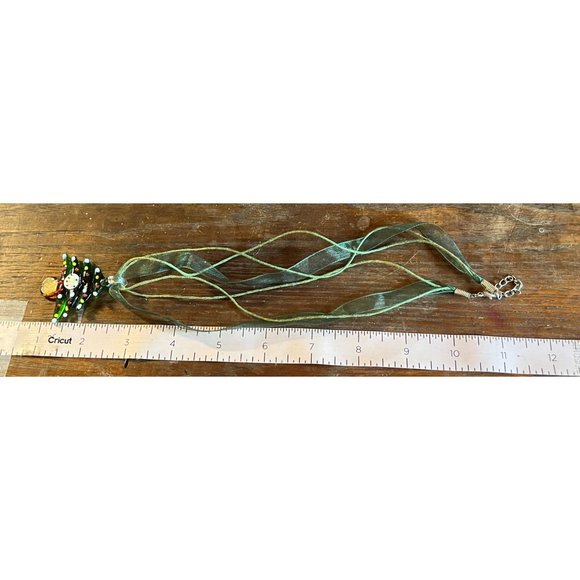 Fused Glass Necklace Christmas Tree Snowman Holiday Jewelry - Picture 9 of 9